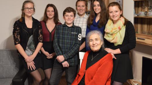 Helena Glancová se studenty