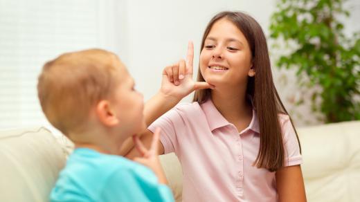 Znakový jazyk využívá ruce, mimiku obličeje i pozici hlavy a horní části těla