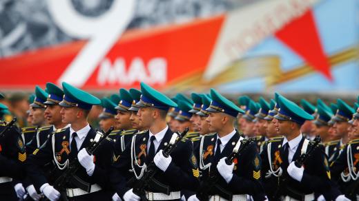 Vojenská přehlídka 9. května 2019 na Rudém náměstí v Moskvě