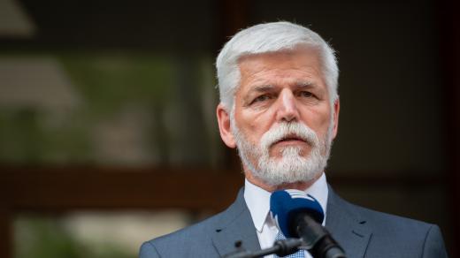 Prezident Petr Pavel měl projev před budovou České rozhlasu