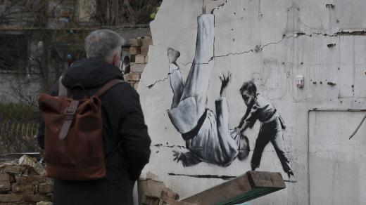 Umělecké dílo v městečku Boroďanka údajně vytvořil britský pouliční umělec Banksy