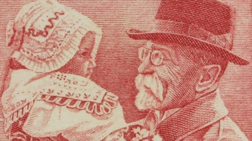 Výřez ze známky Československo dětem 1938: Měj úctu k duši dítětě