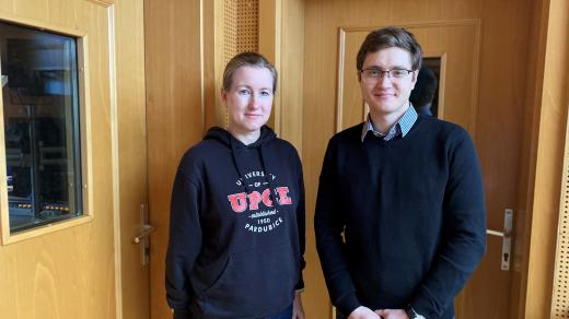 Prorektorka Petra Bajerová a student Michal Němeček