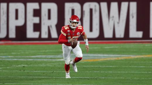 Patrick Mahomes během Super Bowlu