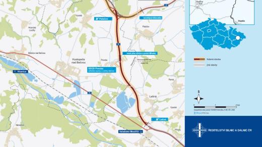 Palačovská spojka, mapa ŘSD