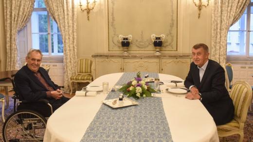 Prezident Miloš Zeman a předseda vlády Andrej Babiš (ANO) se setkali v Lánech.27. září 2021