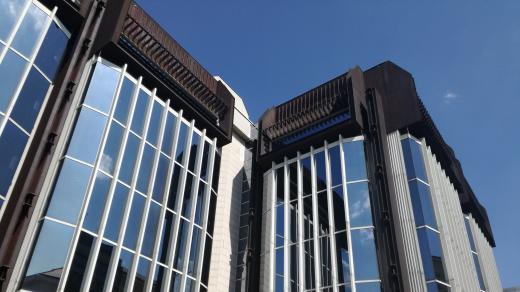 Brutalistní komplex budov Transgas v Praze