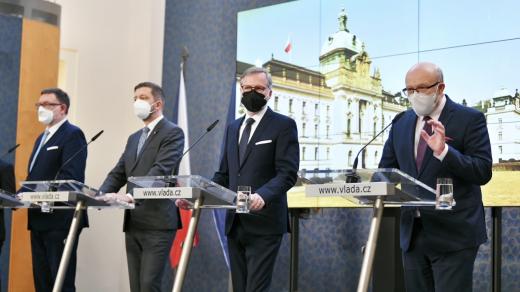Tisková konference vlády po svém prvním řádném zasedání