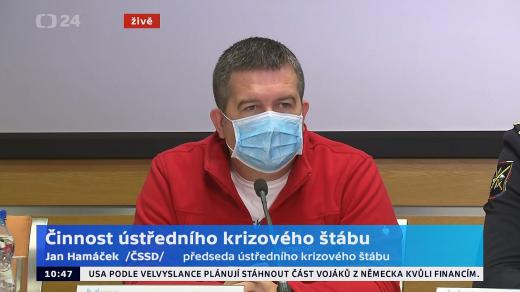 Ministr vnitra Jan Hamáček z ČSSD během tiskové konference 11. června 2020