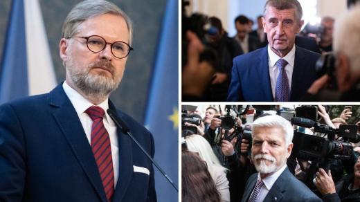 Petr Fiala, Andrej Babiš a Petr Pavel