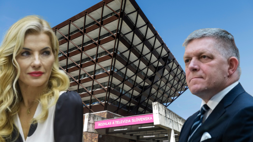Slovenská vládní koalice se pustila do razantních změn v telerozhlase. Vlevo ministryně kultury Martina Šimkovičová (za SNS) a premiér Robert Fico (Směr)
