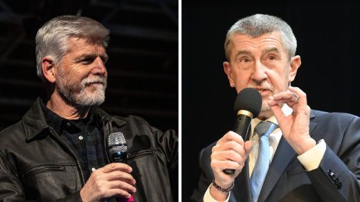 Finalisté prezidentské volby Petr Pavel (vlevo) a Andrej Babiš na předvolebních mítincích
