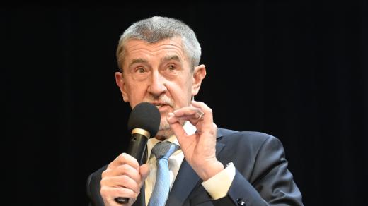 Andrej Babiš na předvolebním mítinku