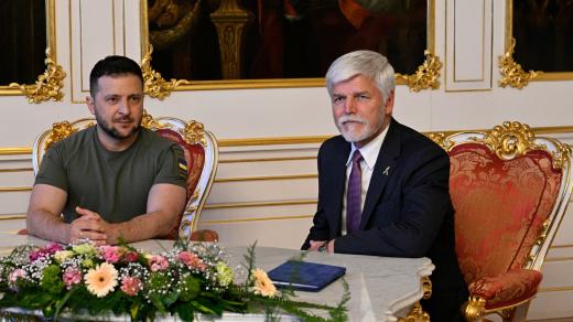 Volodymyr Zelenskyj a Petr Pavel na Pražském hradě