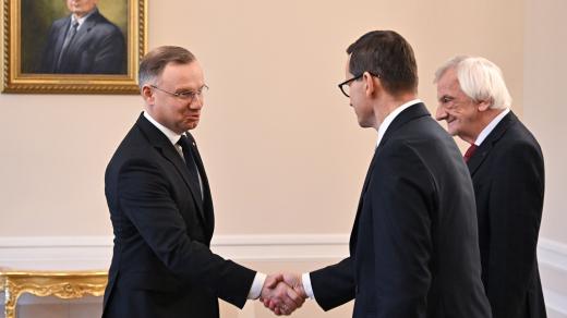 Polský prezident Andrzej Duda a premiér 
Mateusz Morawiecki