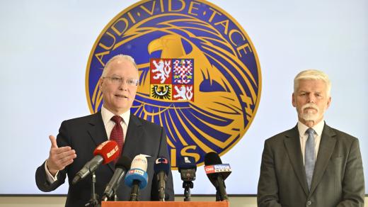 Šéf BIS Michal Koudelka a prezident Petr Pavel na setkání v sídle tajné služby