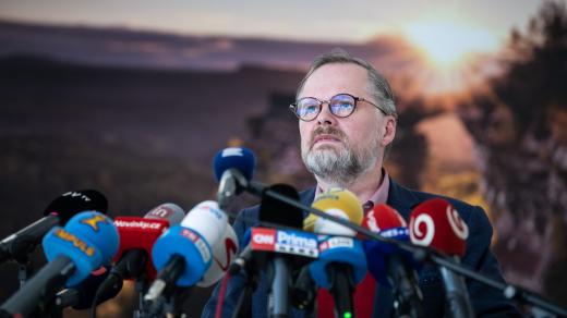 Premiér Petr Fiala po návratu z Kyjeva.