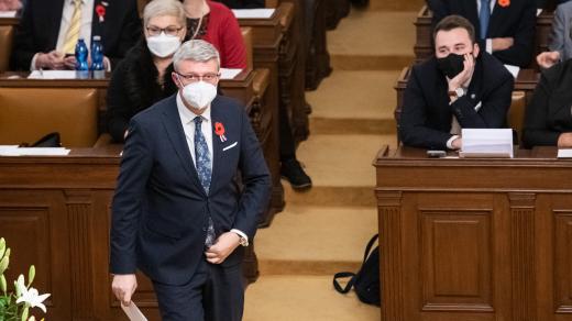 Karel Havlíček při jednání Poslanecké sněmovny.