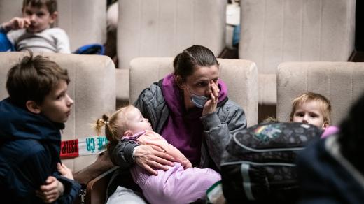 Ukrajinští uprchlíci v KACPU, Praha.