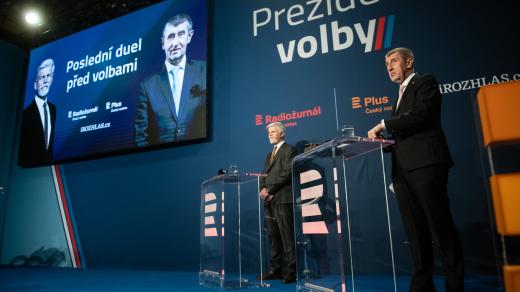 Andrej Babiš a Petr Pavel v debatě Českého rozhlasu