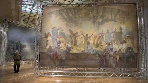 Alfons Mucha, Slovanská epopej, Obecní dům
(Přísaha Omladiny pod slovanskou lípou)