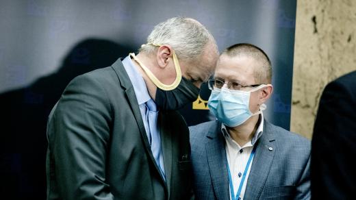 Náměstek ministra zdravotnictví Roman Prymula a šéf zdravotnických statistiků Ladislav Dušek